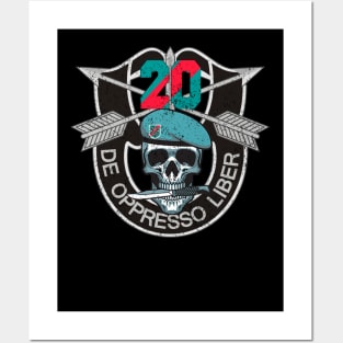 20th Special Forces Group Skull De Oppresso Liber SFG - Gift for Veterans Day 4th of July or Patriotic Memorial Day Posters and Art